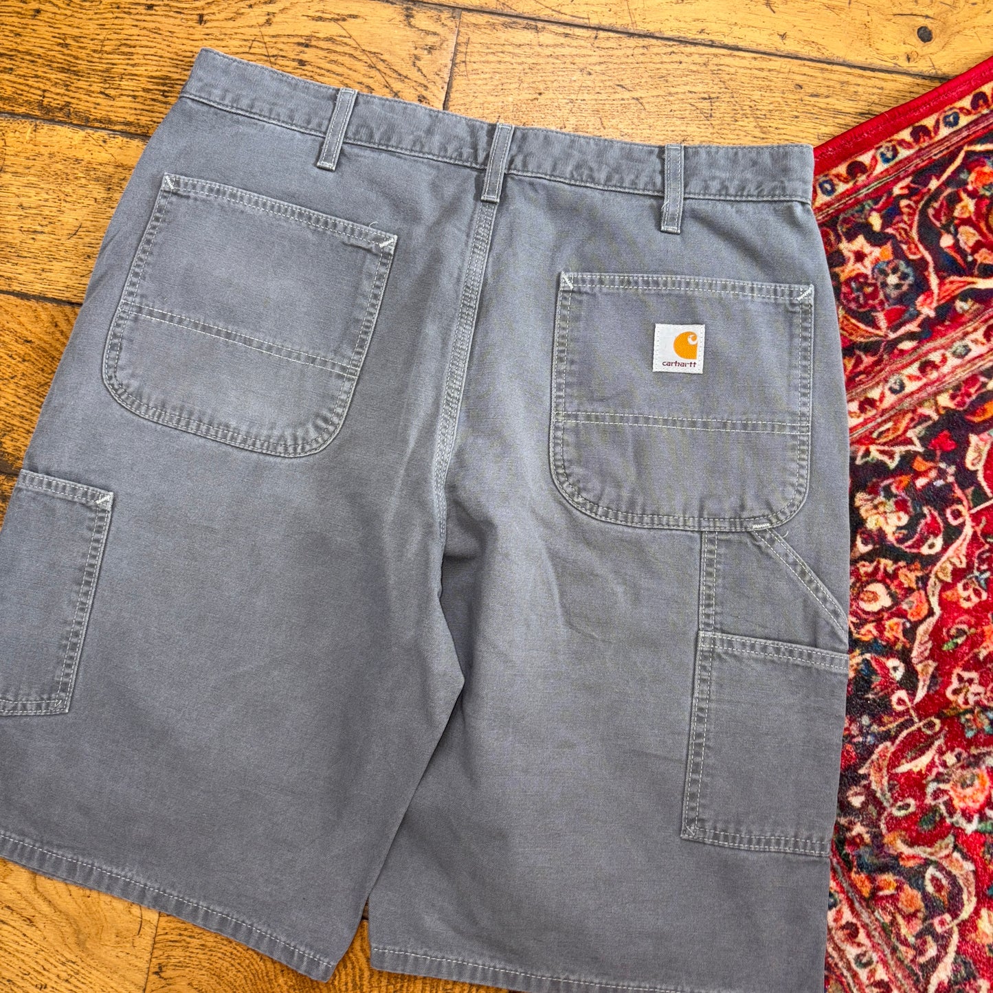 Vintage Carhartt Grey Workwear Baggy Carpenter Shorts - 34