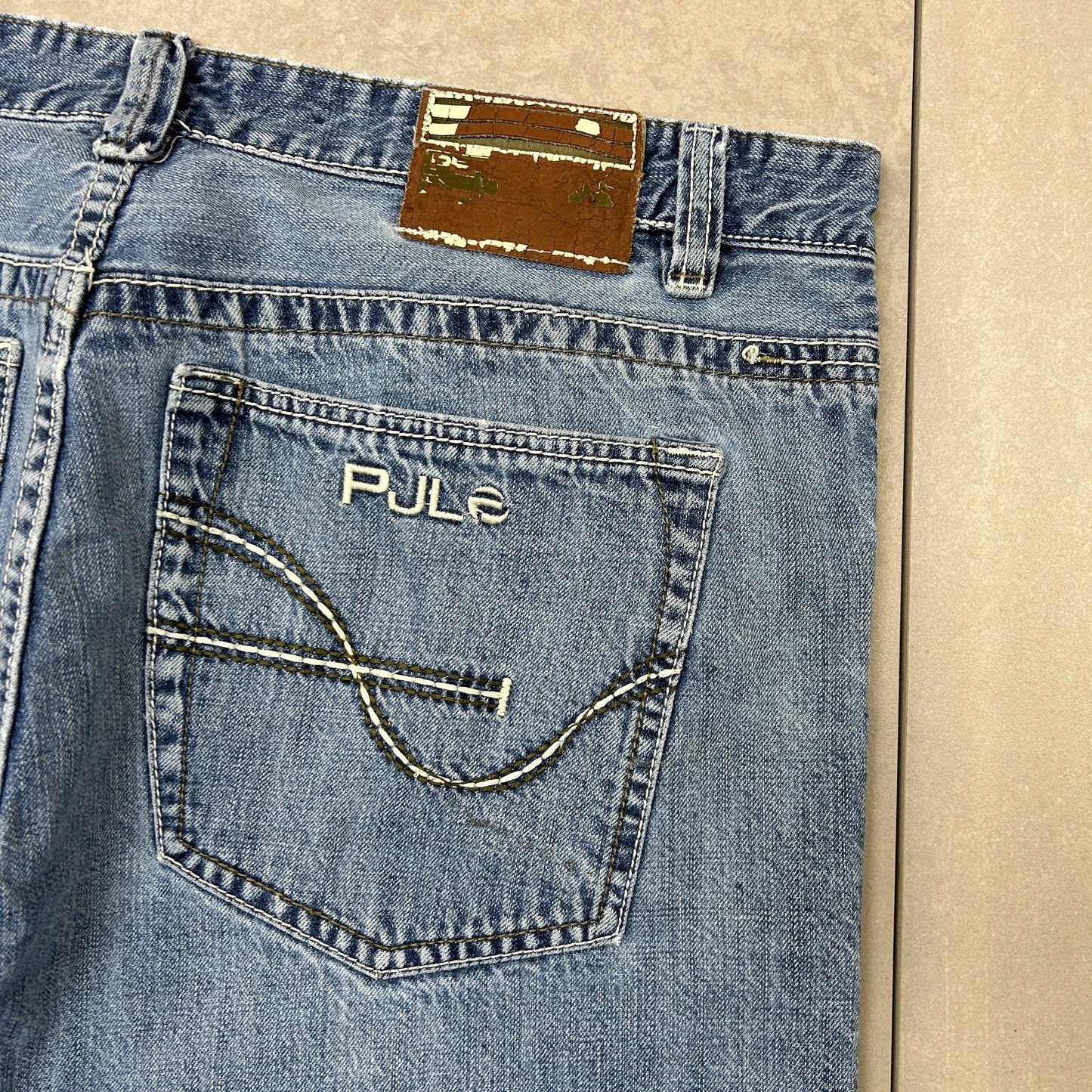 Vintage Pepe Jeans Embroidered Hip Hop Baggy Blue Jeans - 38
