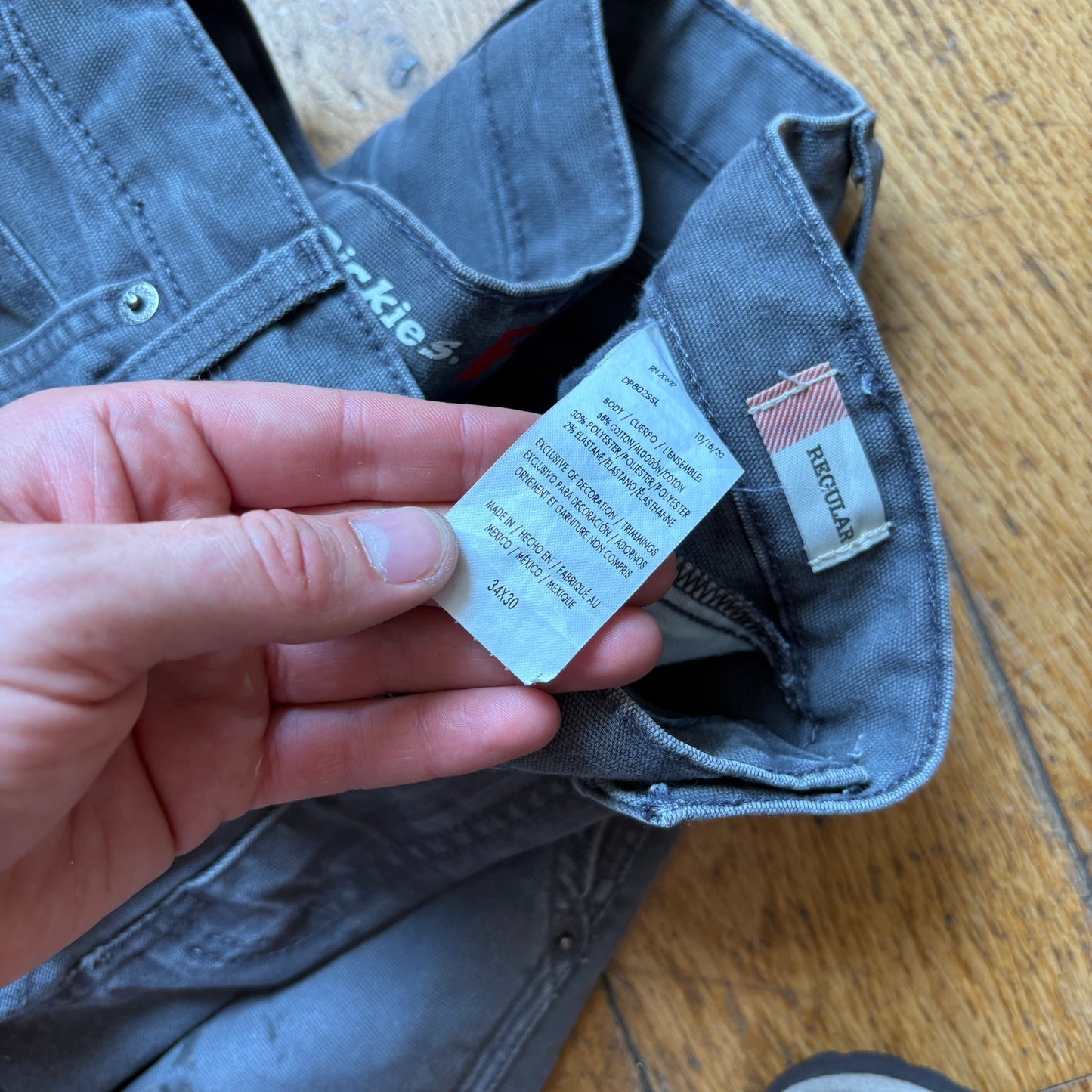 Vintage Dickies Workwear Carpenter Grey Trousers - 34