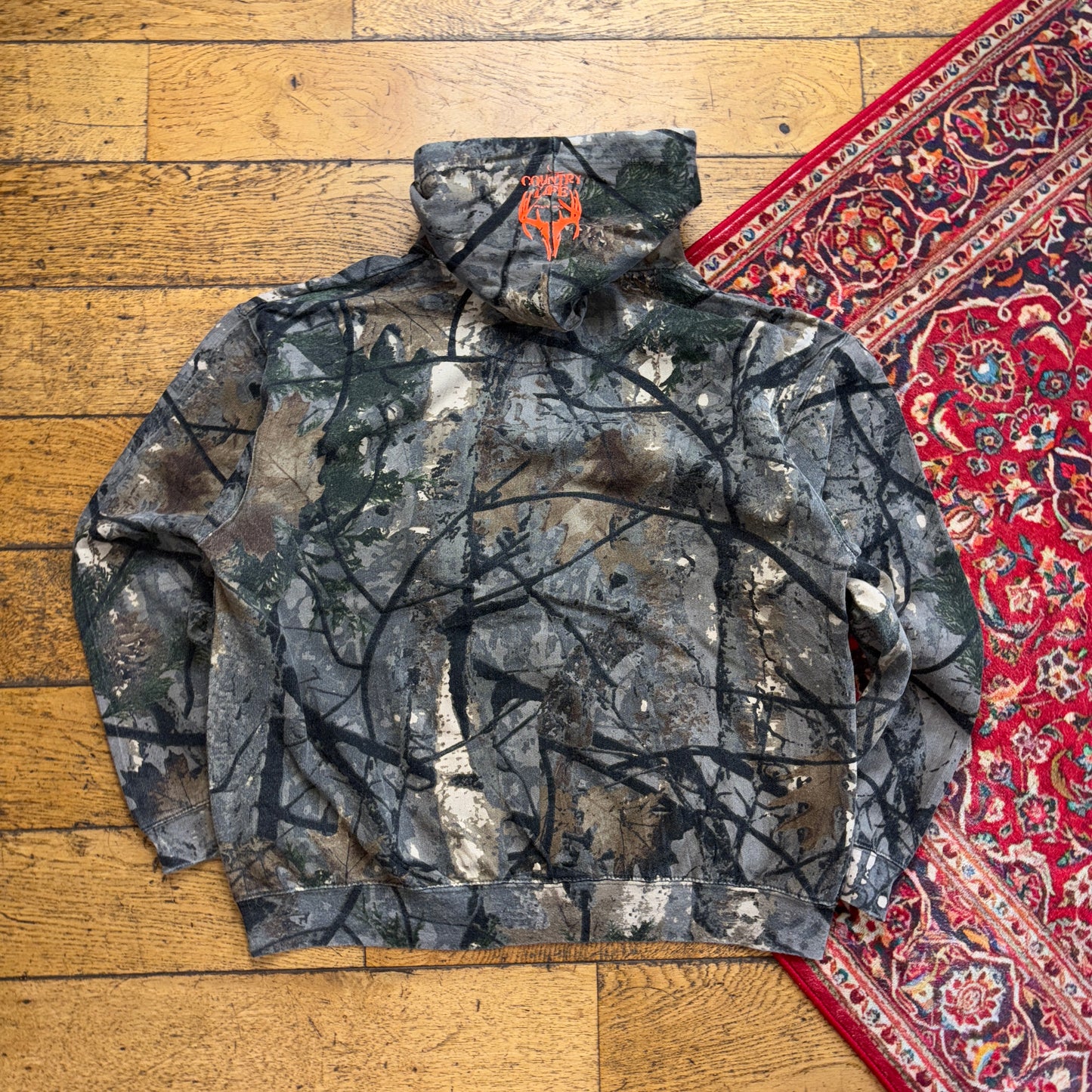 Vintage Realtree Camo Green Hoodie Sweatshirt - L