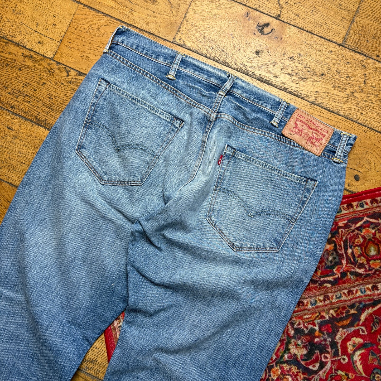 Vintage Levis 501 Straight Blue Denim Jeans - 38R
