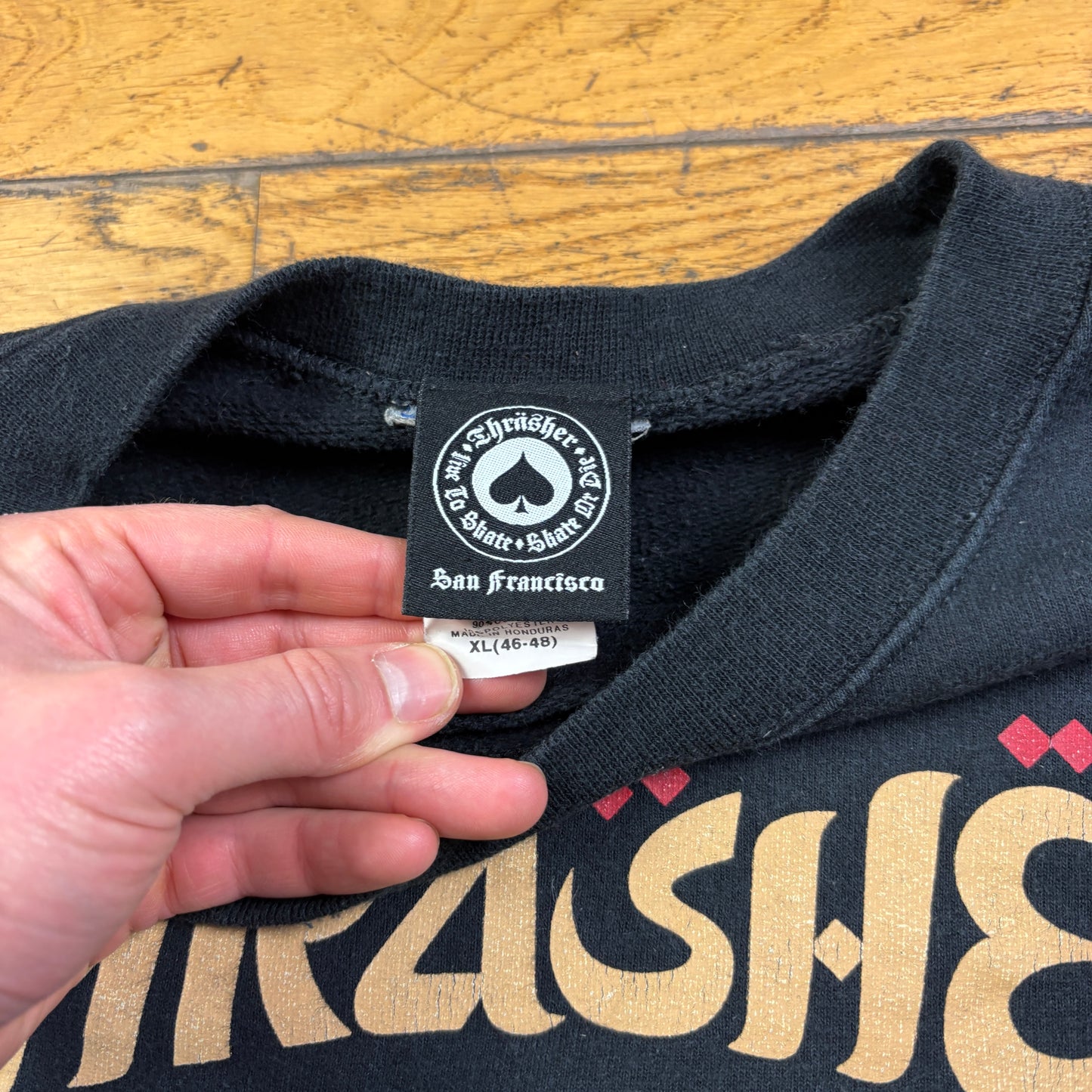 Vintage Thrasher Black Skate Sweatshirt - XL