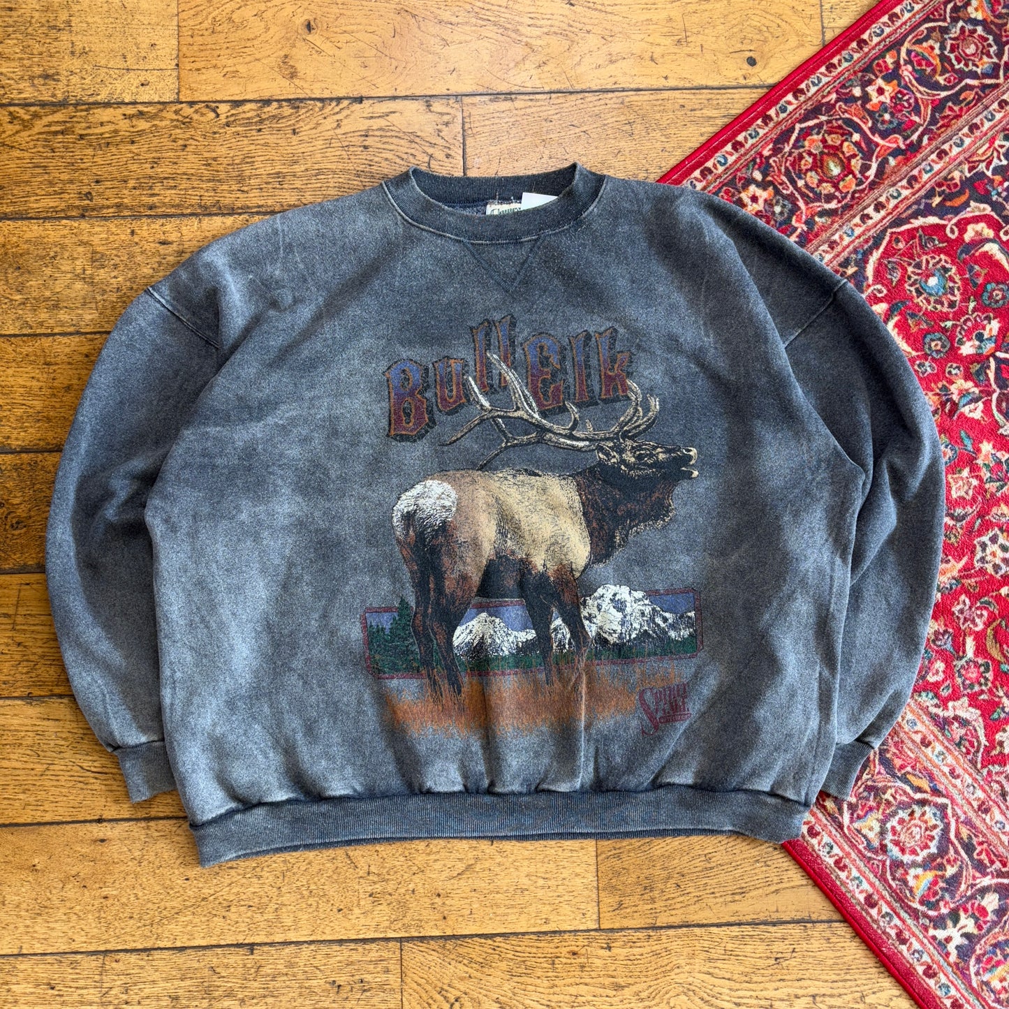 Vintage 90s Grey Hunting Graphic Sweatshirt - 2XL