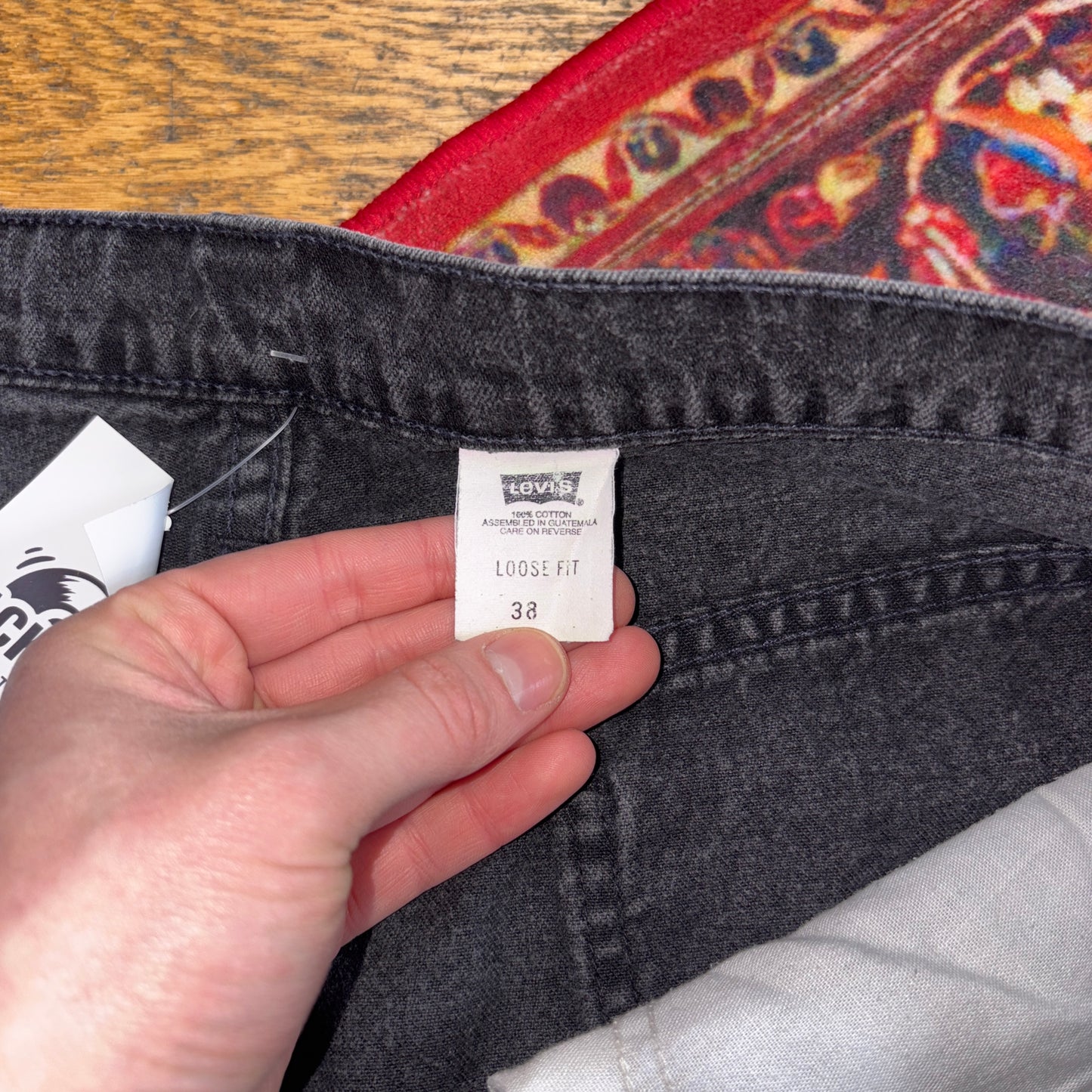 Vintage Levis L2 Rare Baggy Black Denim Shorts - 36