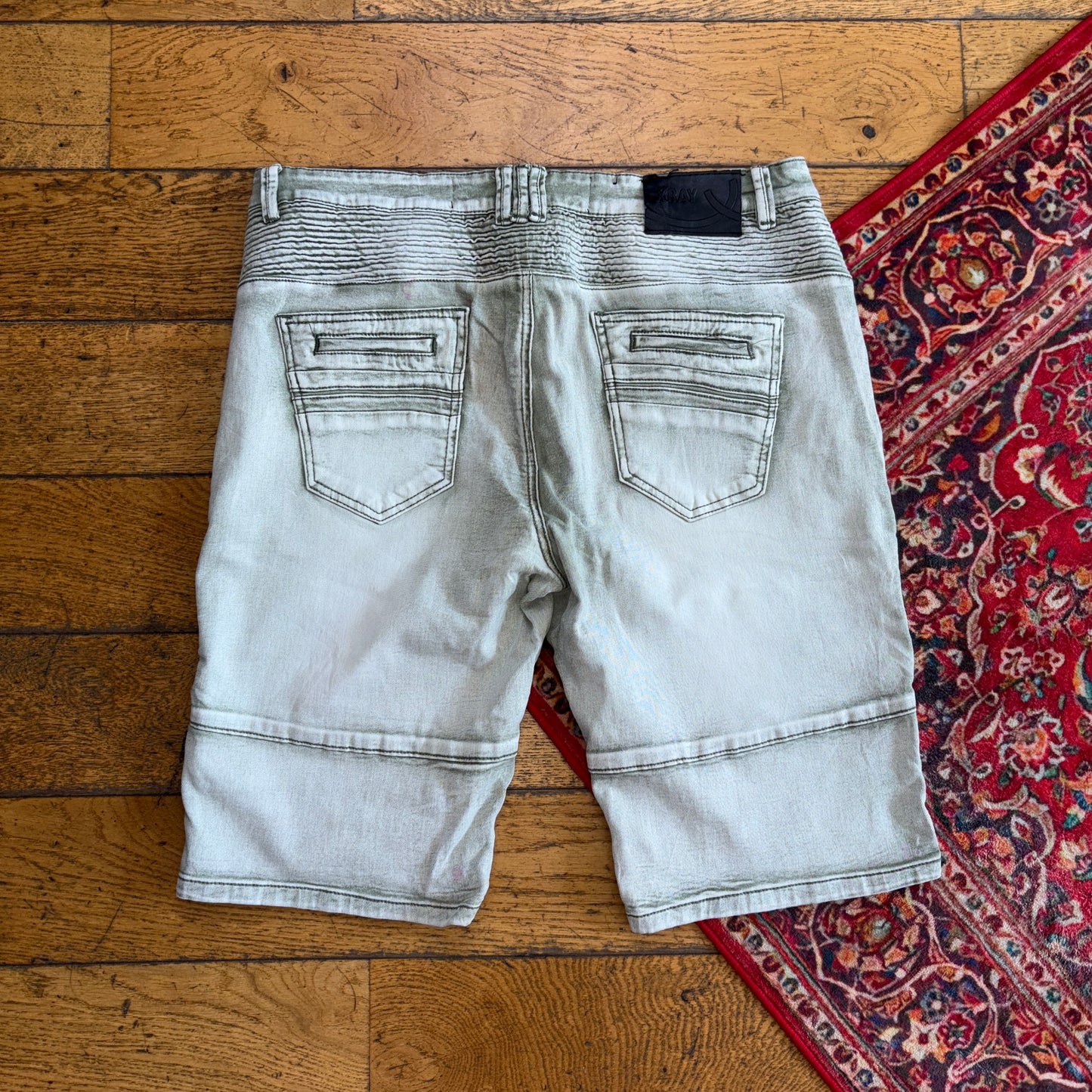 Vintage Grey Denim Shorts - 36
