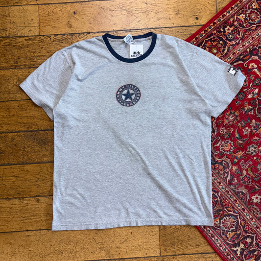 Vintage Tommy Hilfier Grey Graphic T-Shirt - XL
