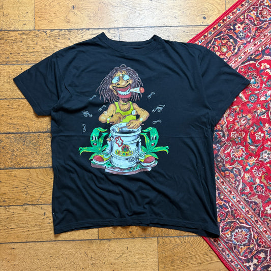 Vintage Black Funny Legalise Weed Marijuana Graphic T-Shirt - XL