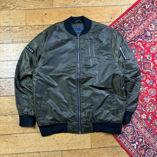 Vintage Khaki Green MA-1 Bomber Jacket - XXL