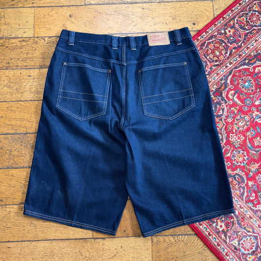 Vintage Ecko Unltd Blue Embroidered Y2K Hip Hop Baggy Jeans Shorts Jorts - 38