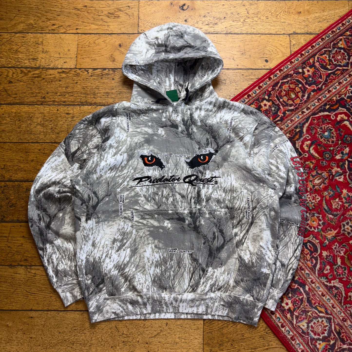 Vintage Realtree Camo White Embroidered Hoodie Sweatshirt - XL