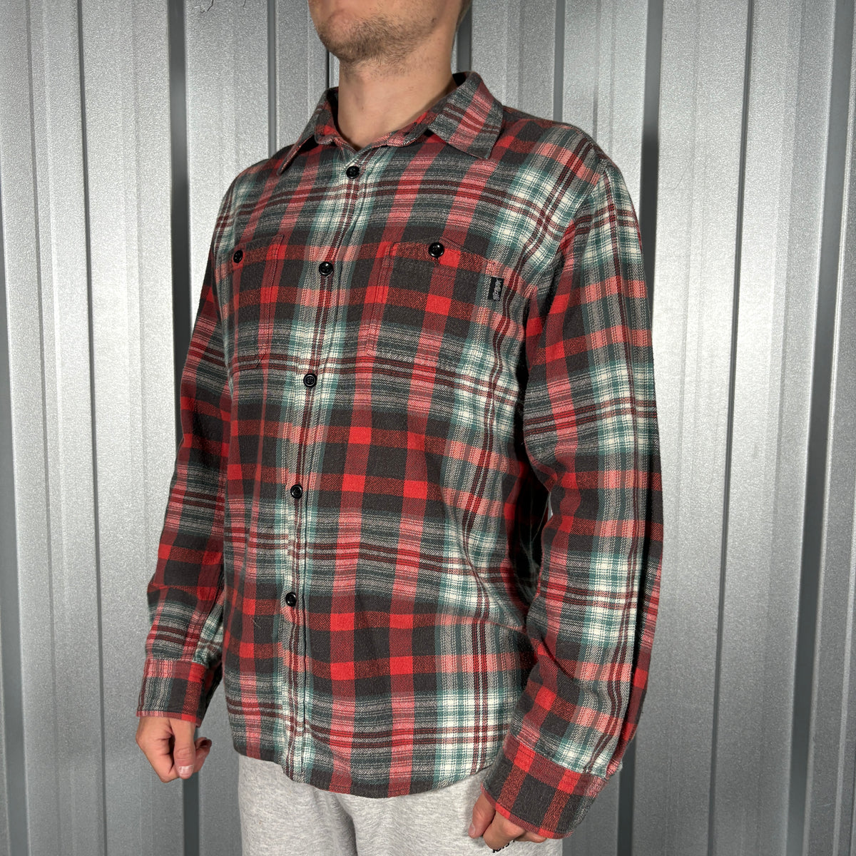 Stussy Red Check Plaid Flannel Shirt - M