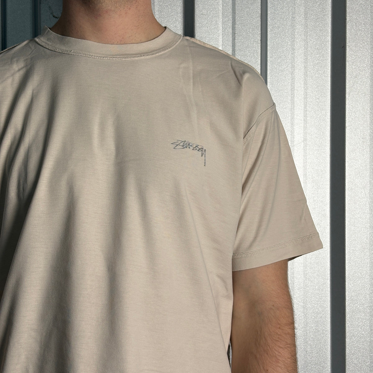 Stussy Exposed Internal Seams Bone Logo T-Shirt - M