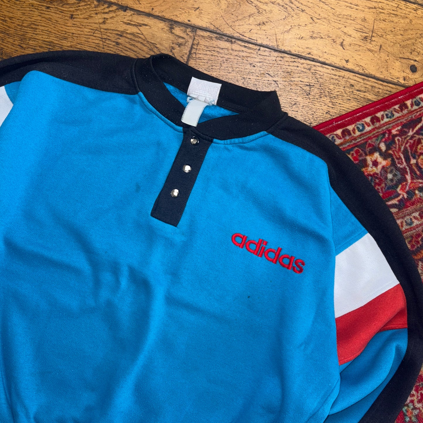 Vintage 90s Adidas Blue Embroidered Sweatshirt - XL