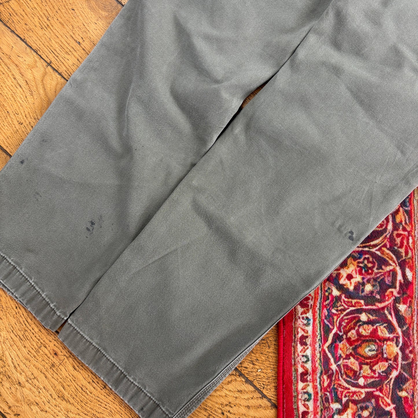Vintage Carhartt Grey Green Double Knee Workwear Carpenter Trousers - 36