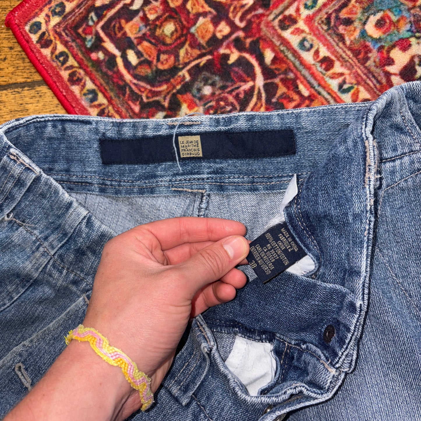 Vintage MFG Embroidered Blue Y2K Hip Hop Baggy Jeans Shorts Jorts - 38