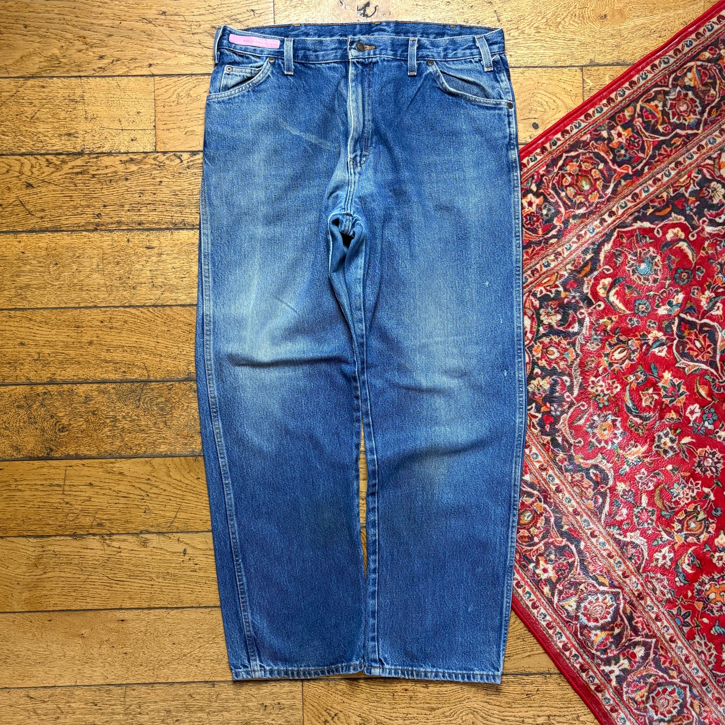 Vintage Dickies Workwear Carpenter Baggy Blue Jeans - 38L