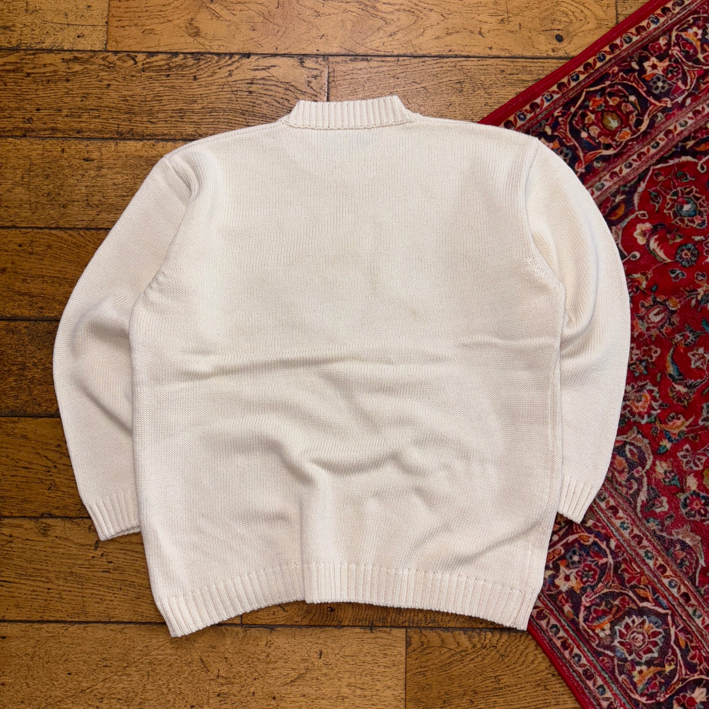 Vintage Ralph Lauren Cream Chunky Knit Jumper - M