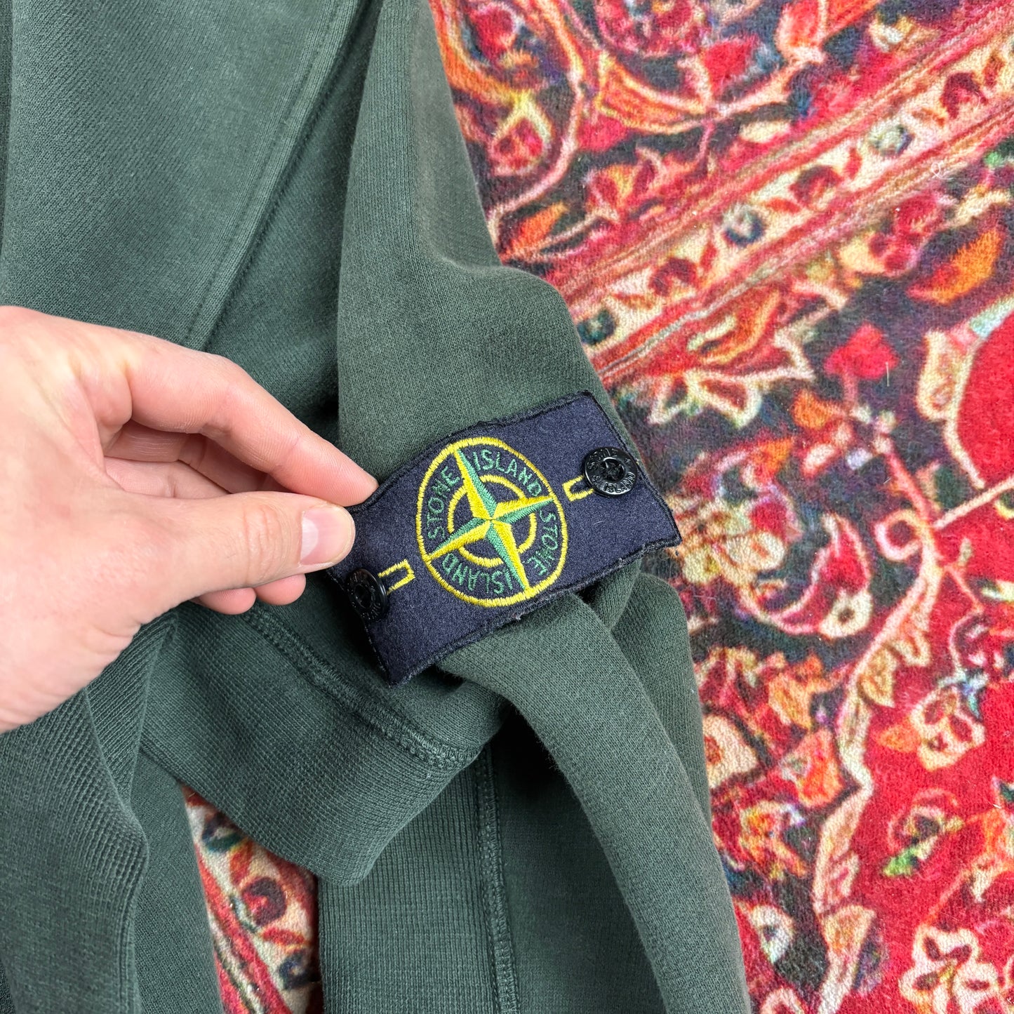 Vintage Stone Island Green Quarter Zip Sweatshirt - S