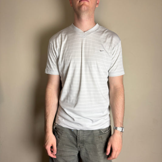 Vintage 90s Nike Blue Stripe Swoosh T-Shirt - S