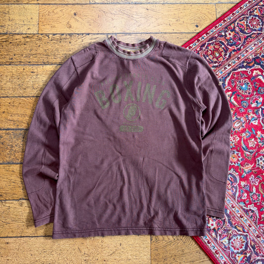 Vintage Adidas Brown Boxing Long Sleeve T-Shirt  - M
