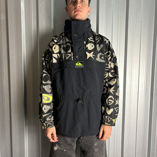 Vintage Quiksilver Black Ski Snow Surfwear Jacket Coat - L