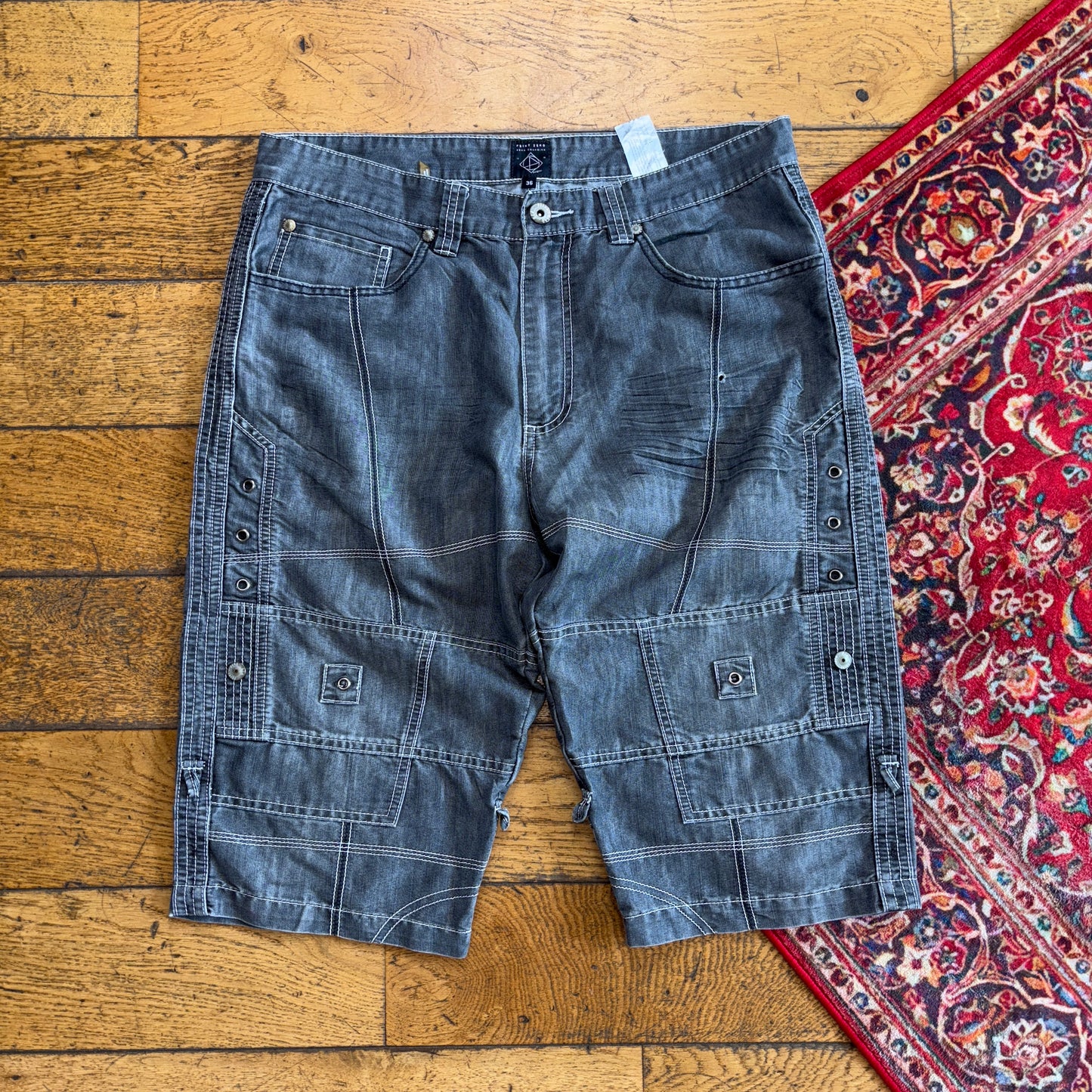 Vintage Grey Denim Shorts - 36