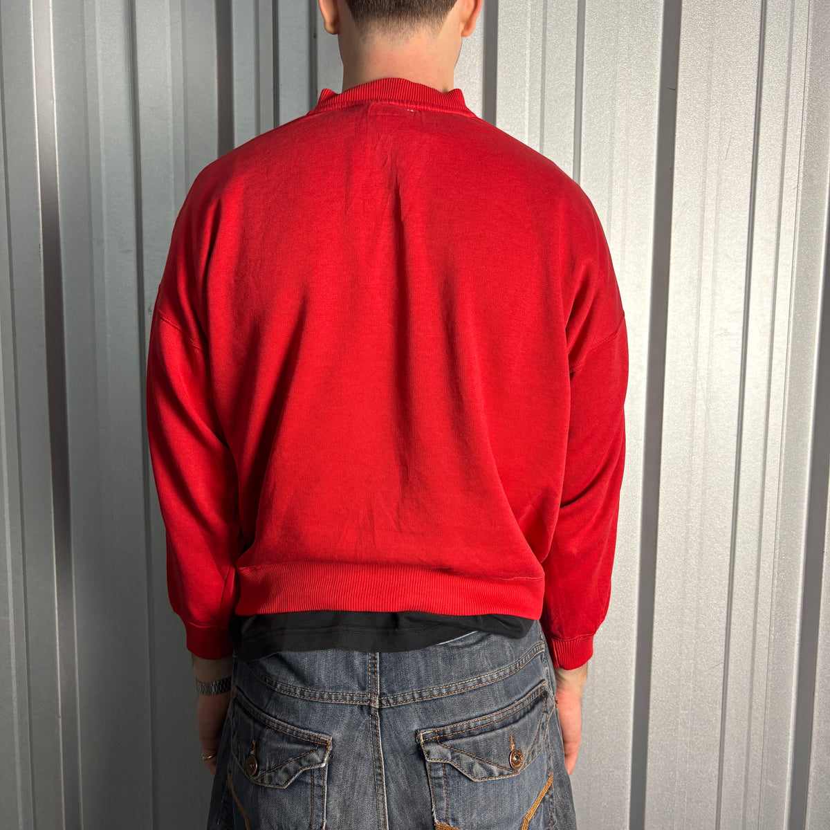 Vintage 90s Reebok Red Boxy Embroidered Sweatshirt - M