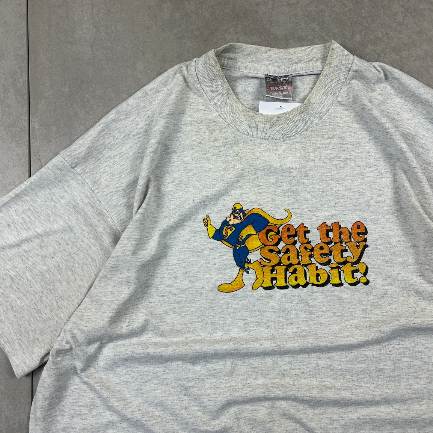 Vintage 90s Single Stitch Graphic Funny Grey T-Shirt - XL