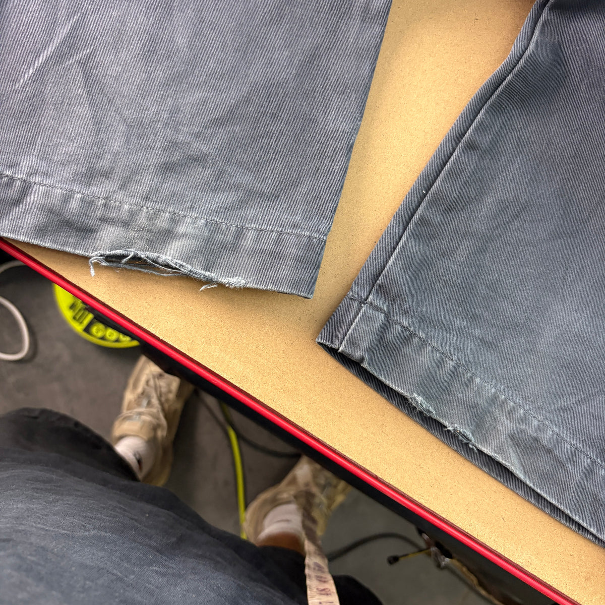 Vintage Navy Grey Cargo Fatigue Y2K Straight Jeans - 32L