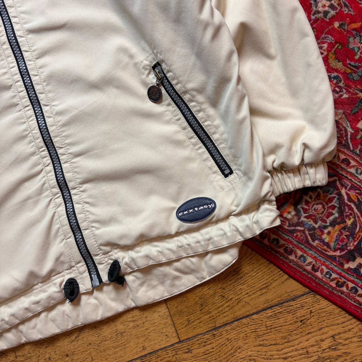 Vintage 90s Exxstasy Cream Active Hoodie Jacket - XL