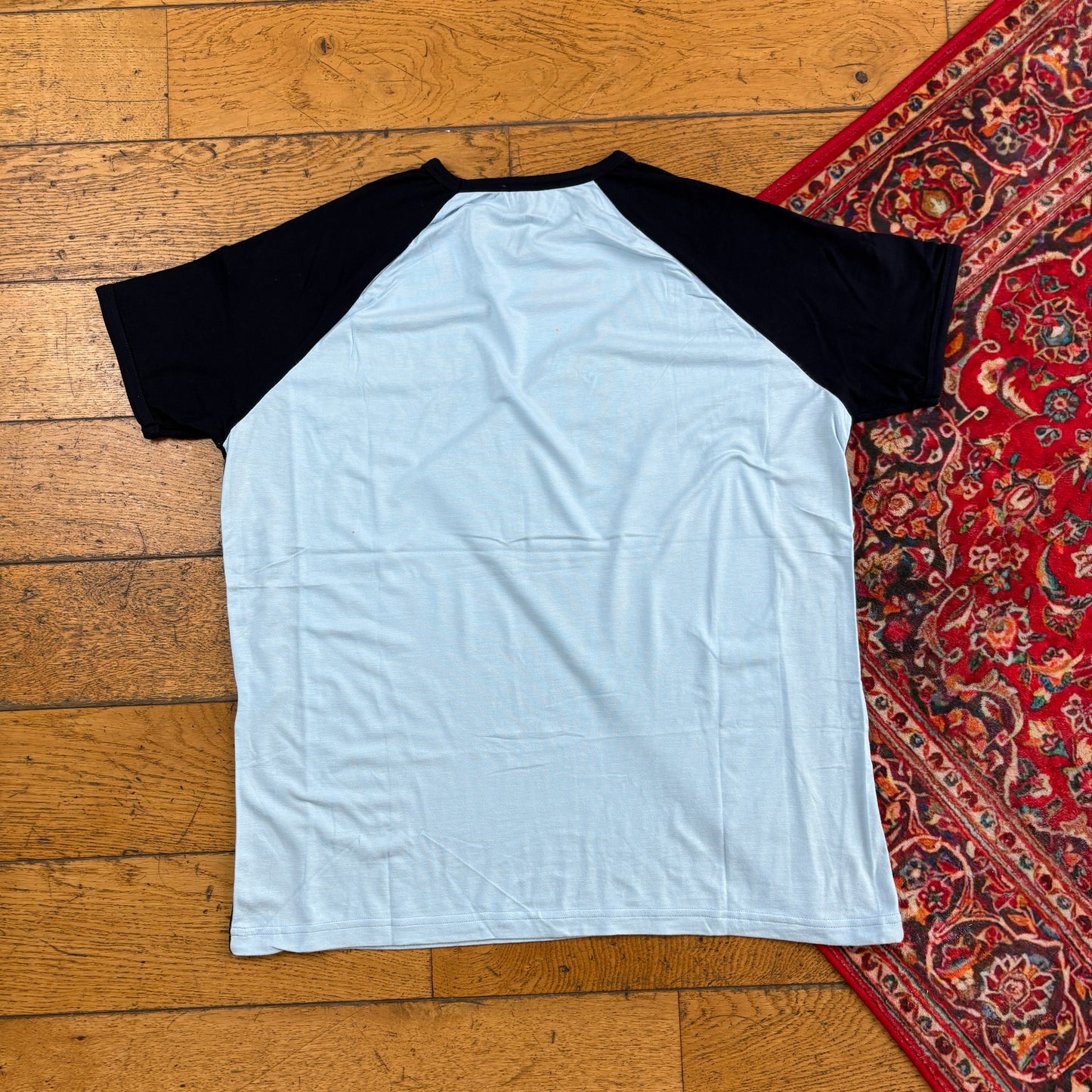 Vintage Energie Blue Raglan Skate Graphic T-Shirt - S