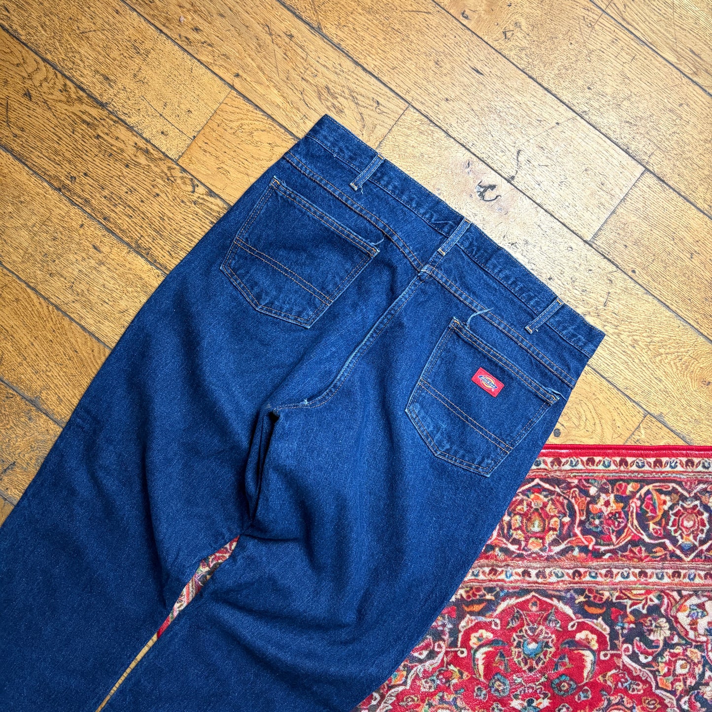 Vintage Dickies Workwear Carpenter Baggy Blue Jeans - 38L
