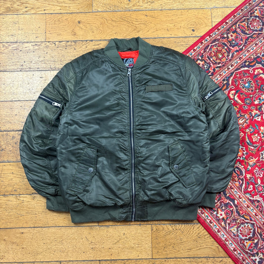 Vintage Lot29 Khaki Green MA-1 Bomber Jacket - L