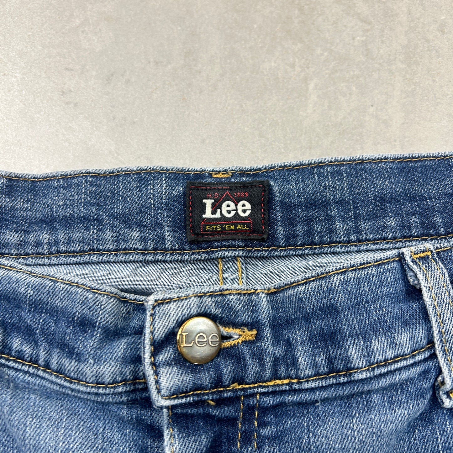 Vintage Lee Straight Blue Denim Jeans - 38