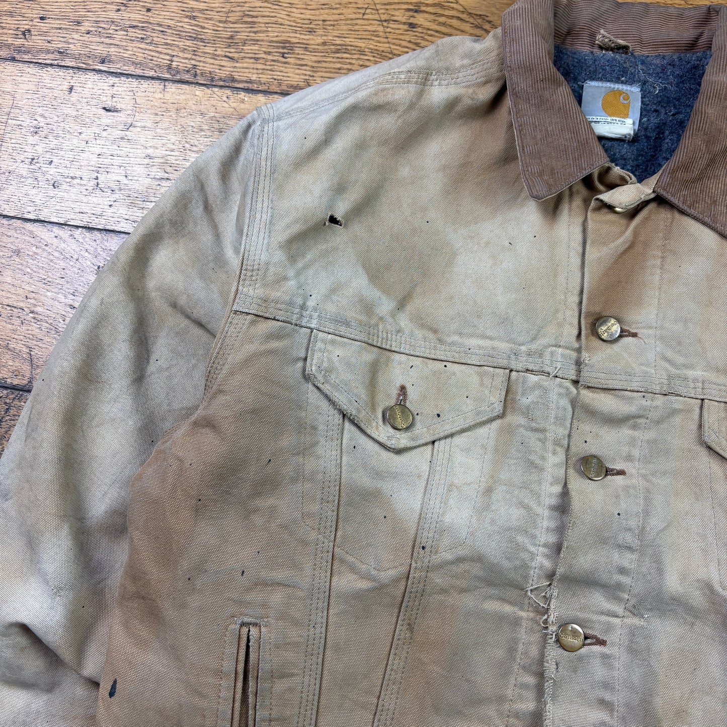 Vintage Carhartt Brown Western Trucker Workwear Jacket - M