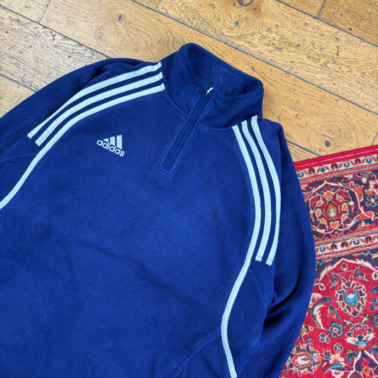 Vintage 90s Adidas Navy Fleece Embroidered Sweatshirt - L