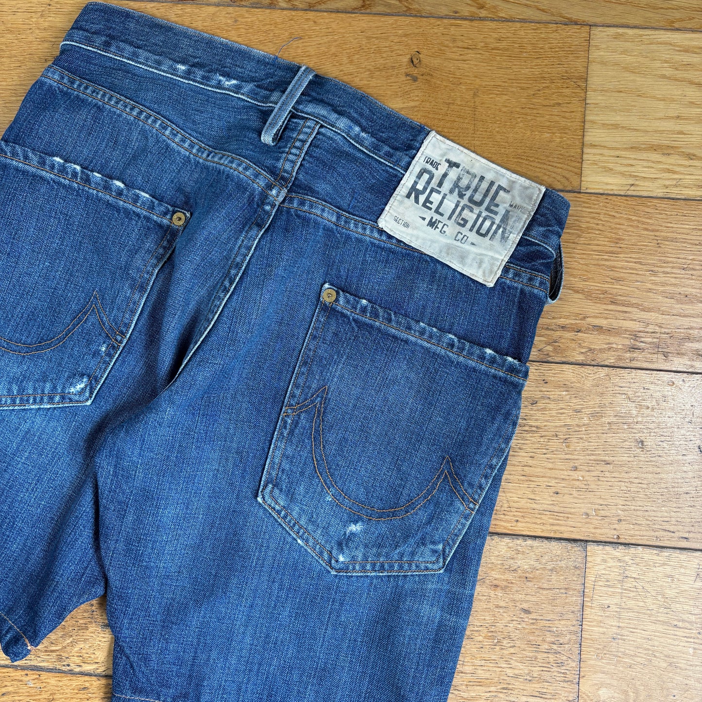 Vintage True Religion Embroidered Blue Y2K Shorts Jorts - 32
