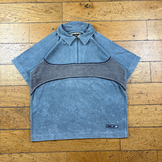 Vintage Meltin Pot Grey Blue Polo T-Shirt - M