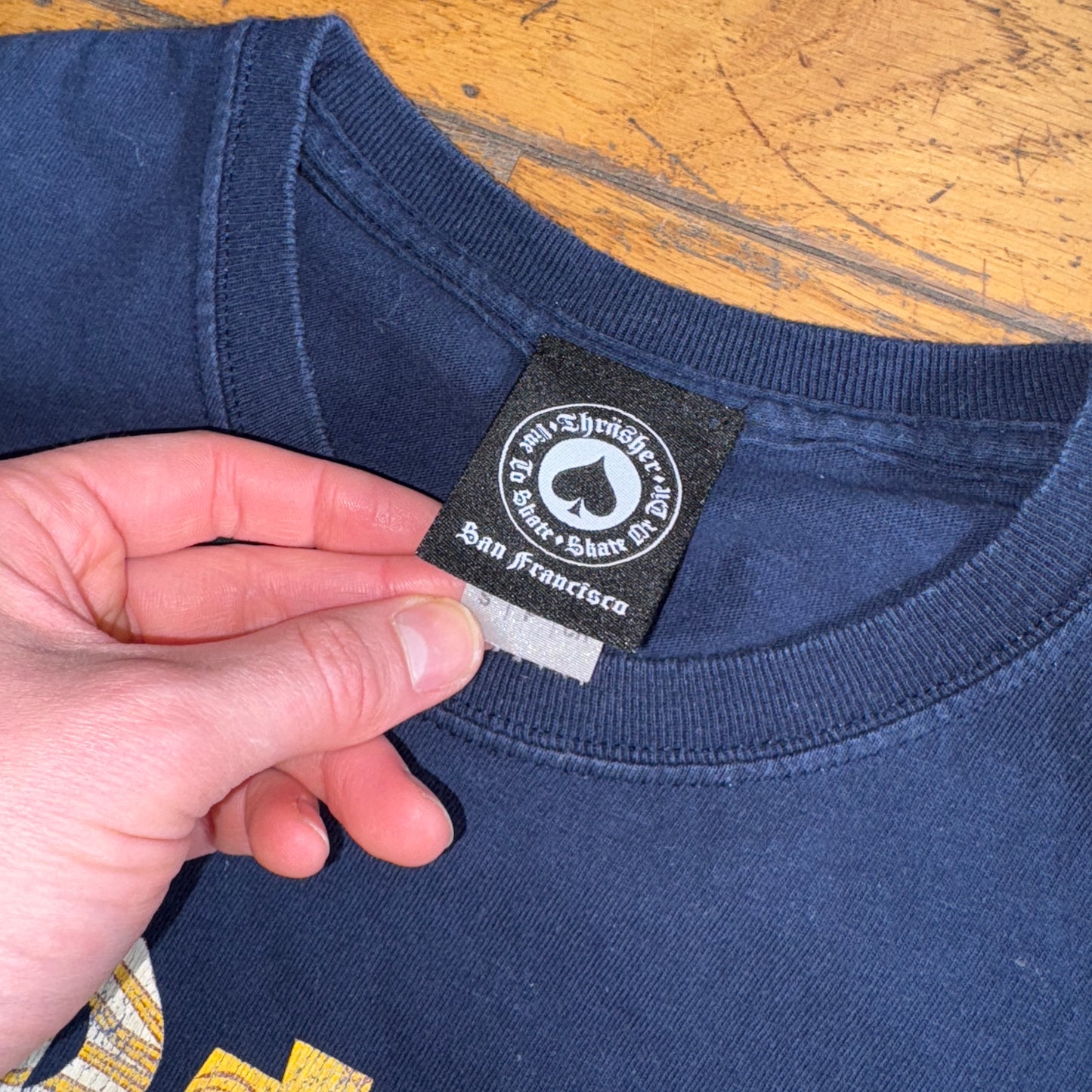 Vintage Thrasher Skate Navy Graphic T-Shirt - XS