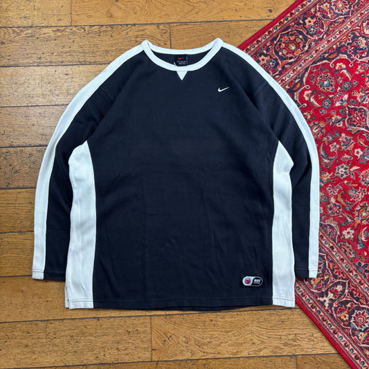 Vintage Nike Basketball Black Y2K Embroidered Sweatshirt - XL