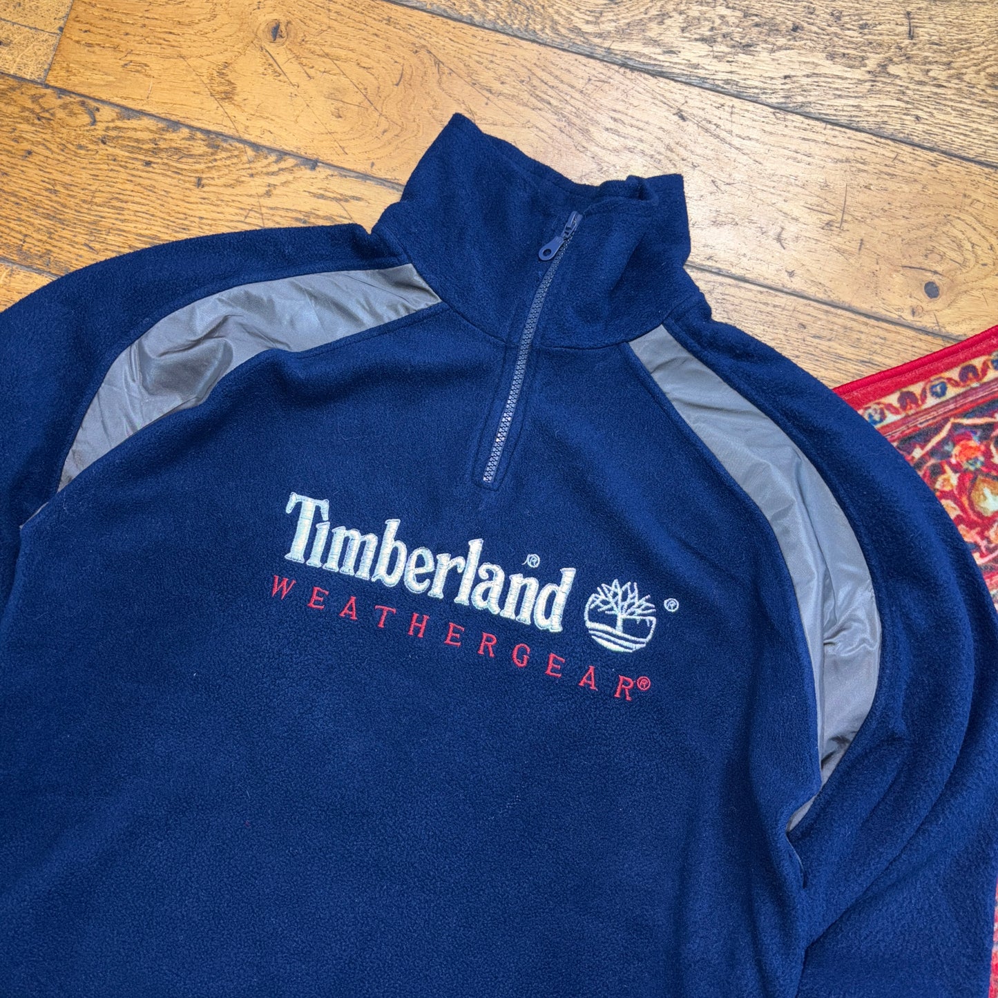 Vintage Timberland Blue Navy Fleece Embroidered Sweatshirt - M