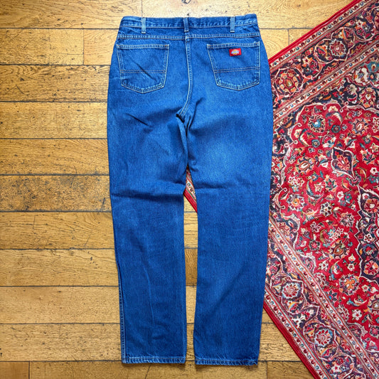 Vintage Dickies Workwear Carpenter Baggy Blue Jeans - 38L