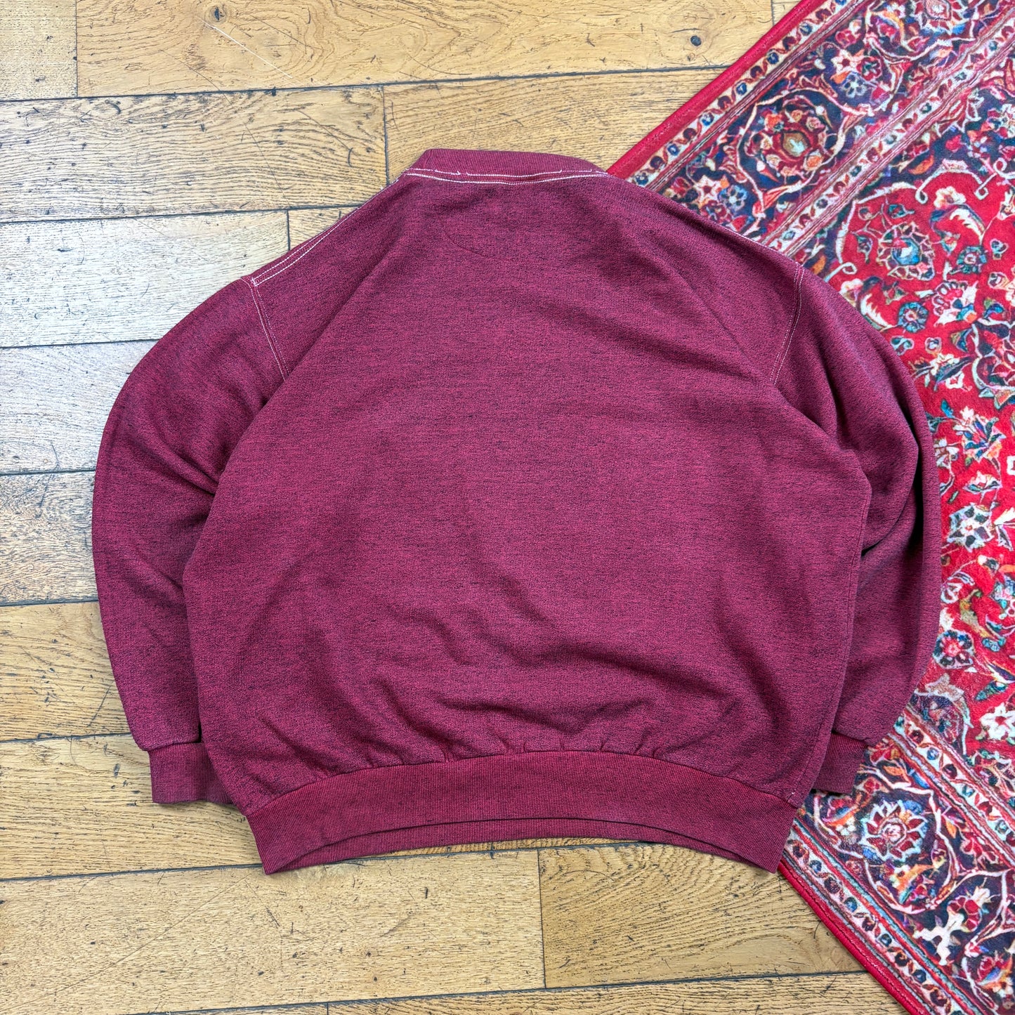 Vintage 90s Antartica Burgundy Embroidered Sweatshirt - L