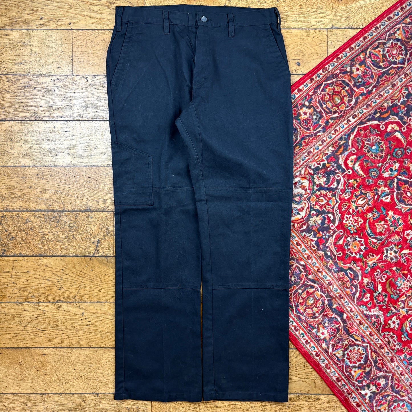 Vintage Dickies 874 Black Baggy Skate Chino Trousers - 34