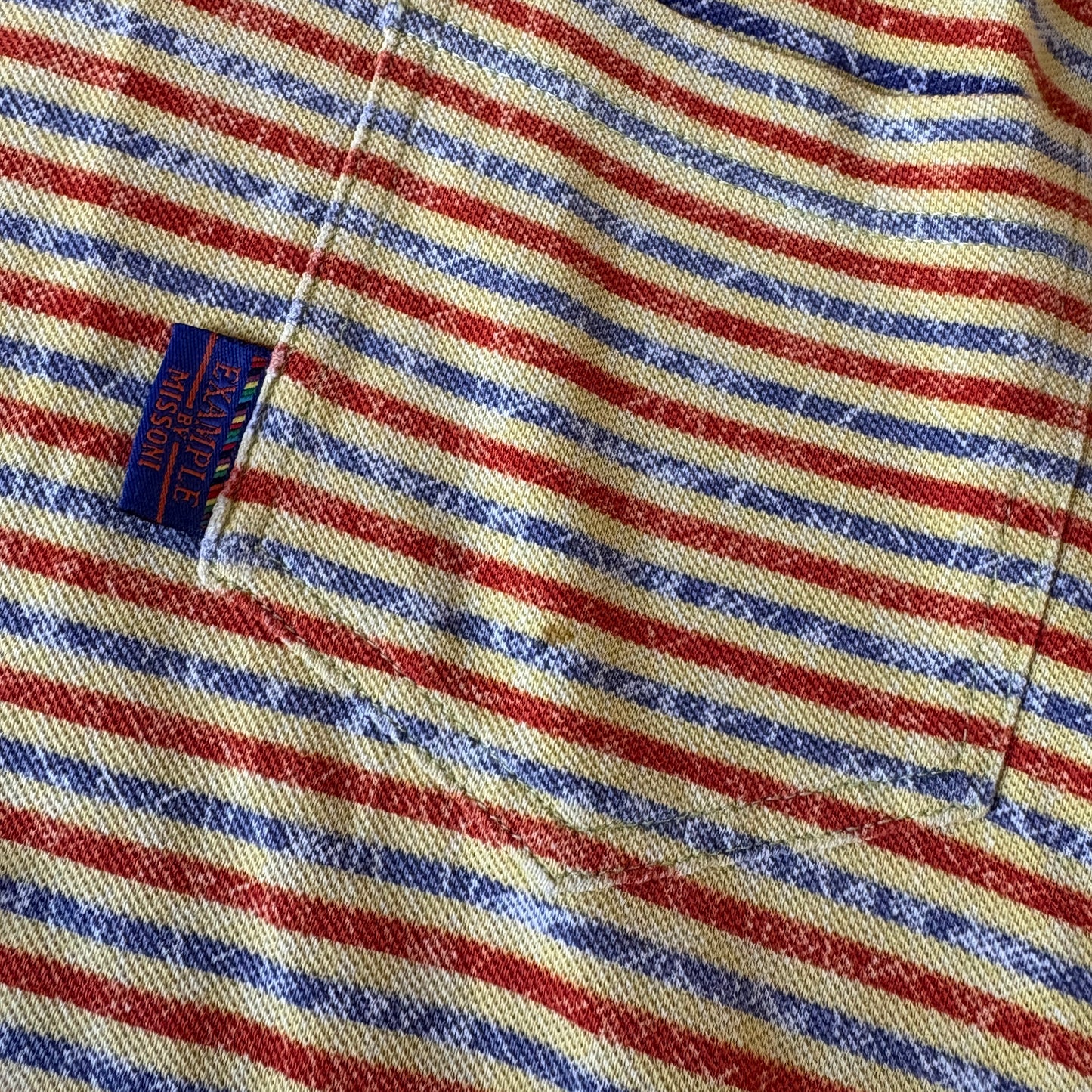 Vintage Missoni Yellow Stripe Boxy Cropped Polo Shirt - S