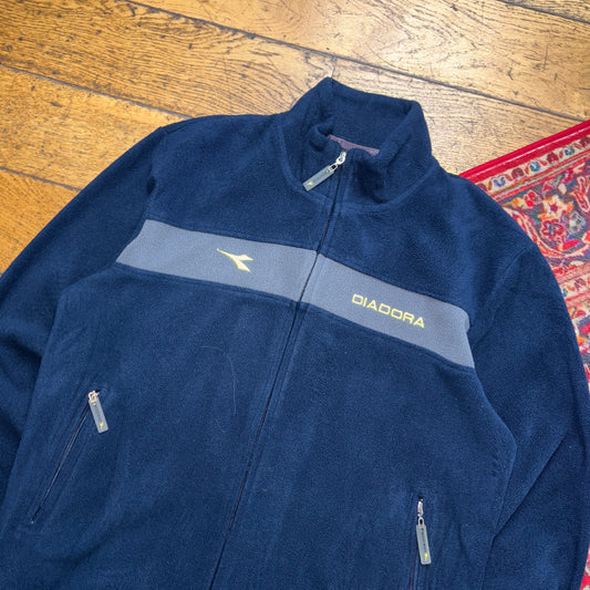Vintage Diadora Navy Fleece Embroidered Sweatshirt - M