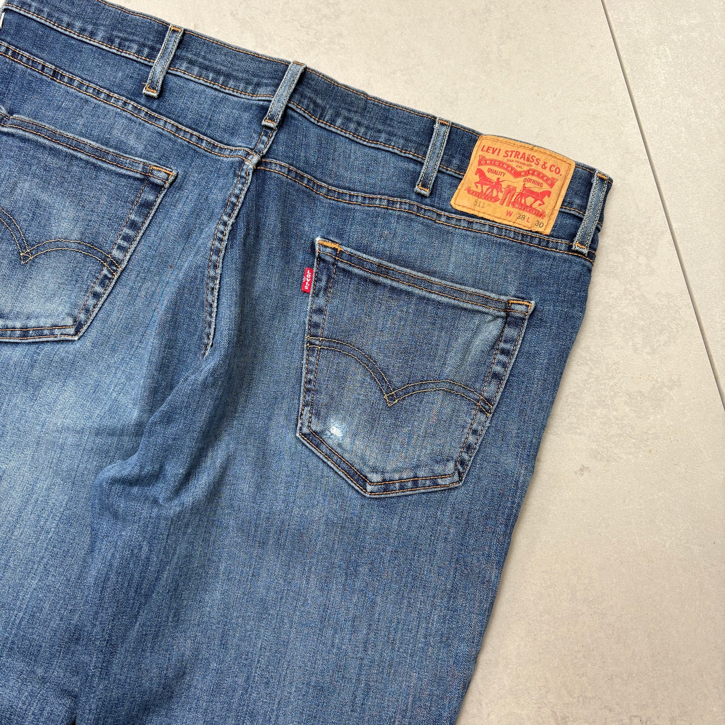 Vintage Levis 511 Slim Blue Denim Jeans - 38