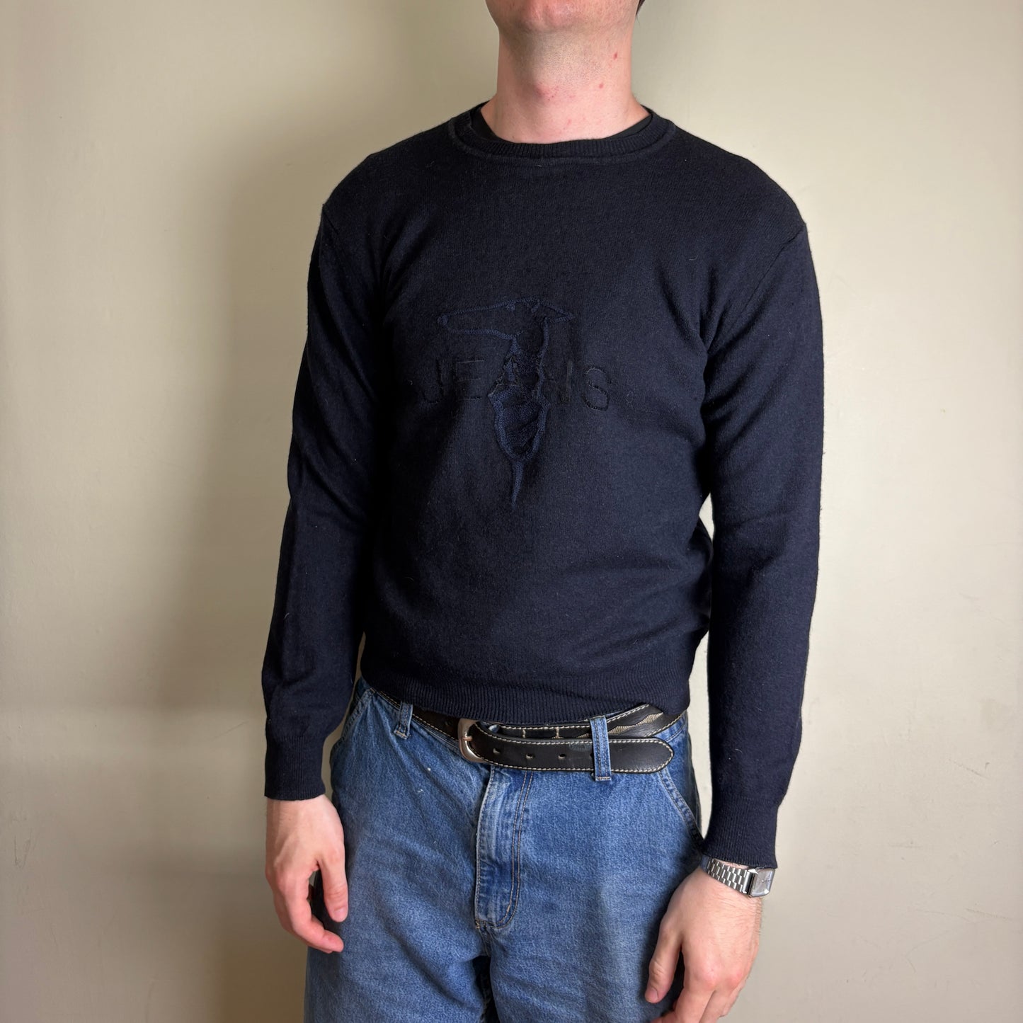 Vintage Trussardi Navy Blue Knit Jumper - S
