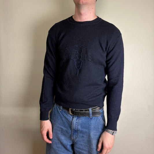 Vintage Trussardi Navy Blue Knit Jumper - S