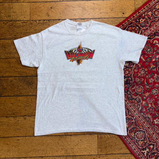Vintage Nascar Grey Racing Graphic T-Shirt - M